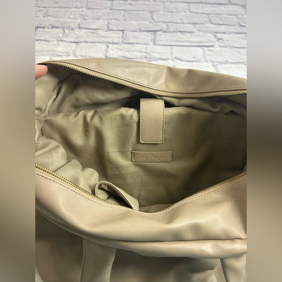 Free People Mushroom Color Shoulder Bag. Has Laptop Space w/Velcro Inside. - Picture 9 of 14